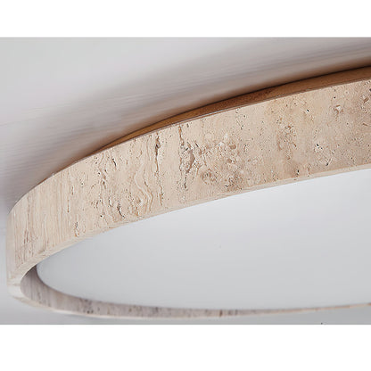 Ultra-thin Round Travertine Ceiling Lamp