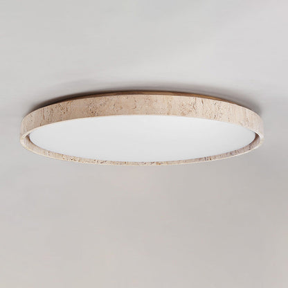 Ultra-thin Round Travertine Ceiling Lamp