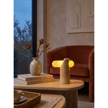 VIA Travertine Table Lamp