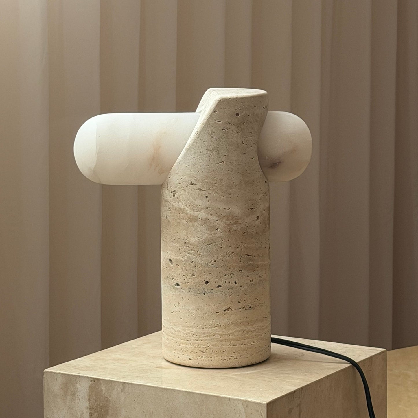 VIA Travertine Table Lamp