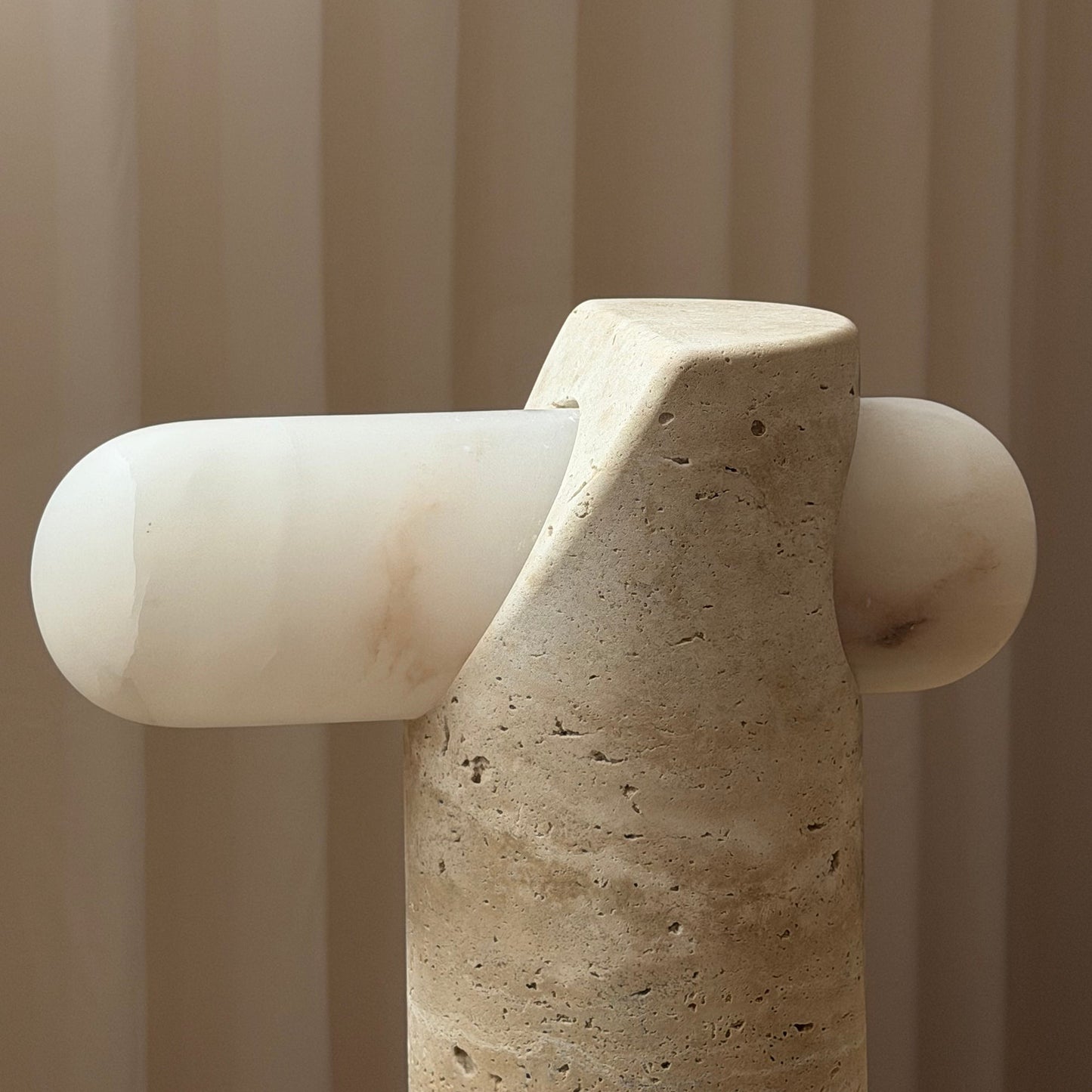 VIA Travertine Table Lamp