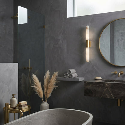 Velin Alabaster Tube Wall Sconce