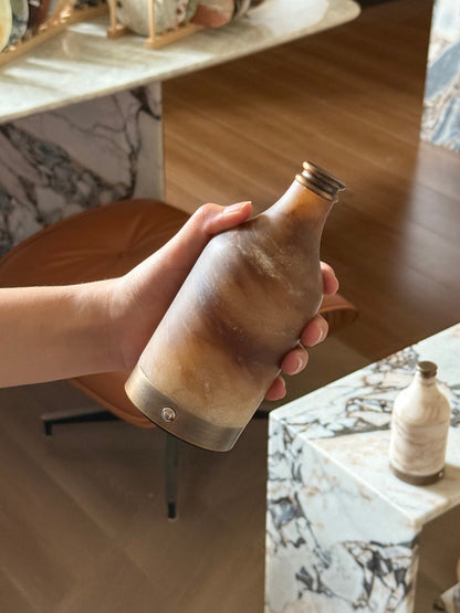 Wine Bottle Alabaster Table Lamp (Built-in Battery)