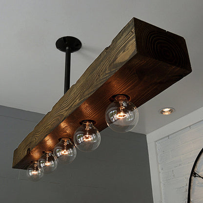 Wood-beam Island Chandelier