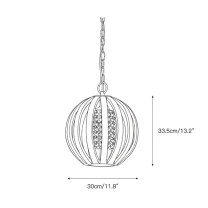 Wooden Globe Pendant Lamp