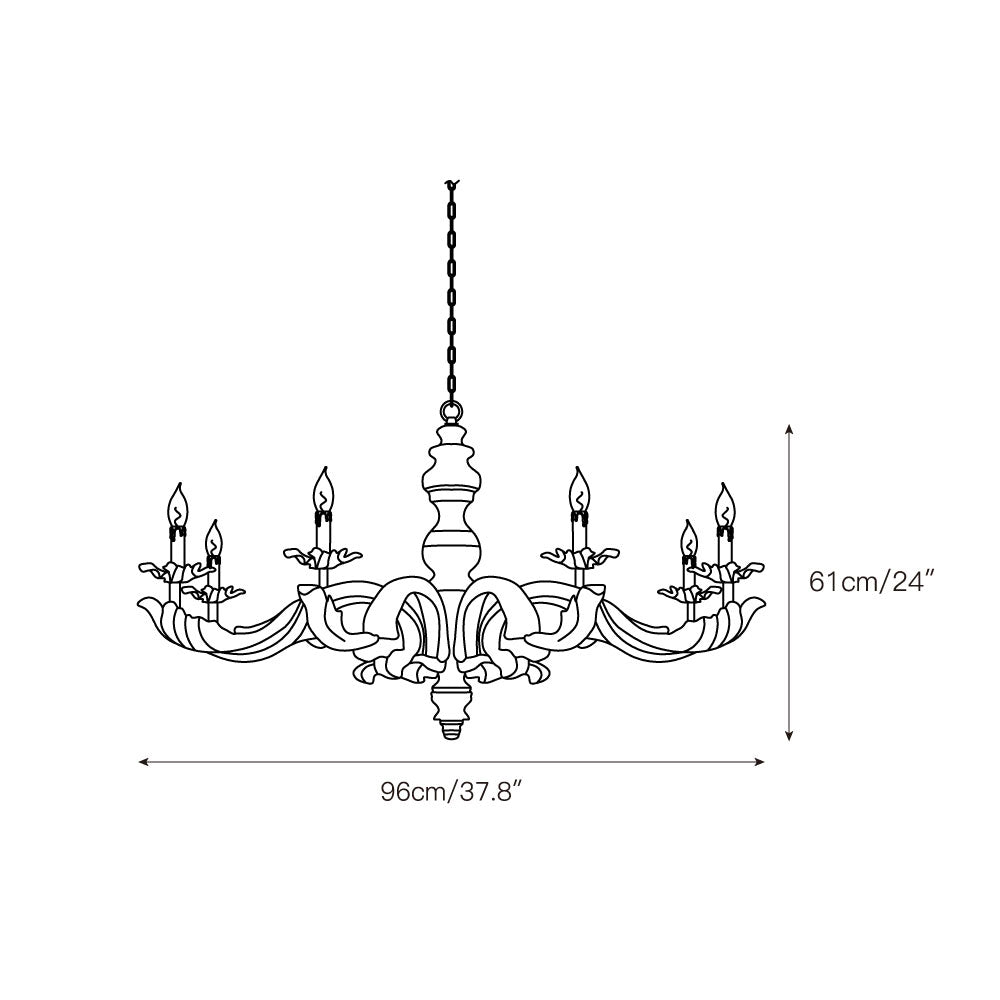 Wooden Roman Column Chandelier