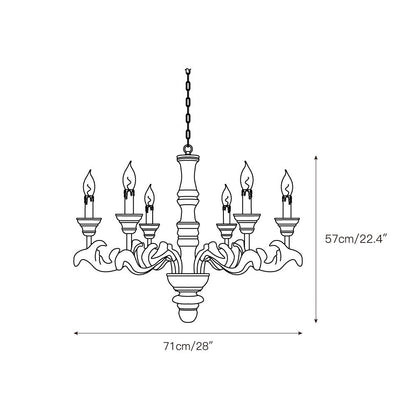 Wooden Roman Column Chandelier