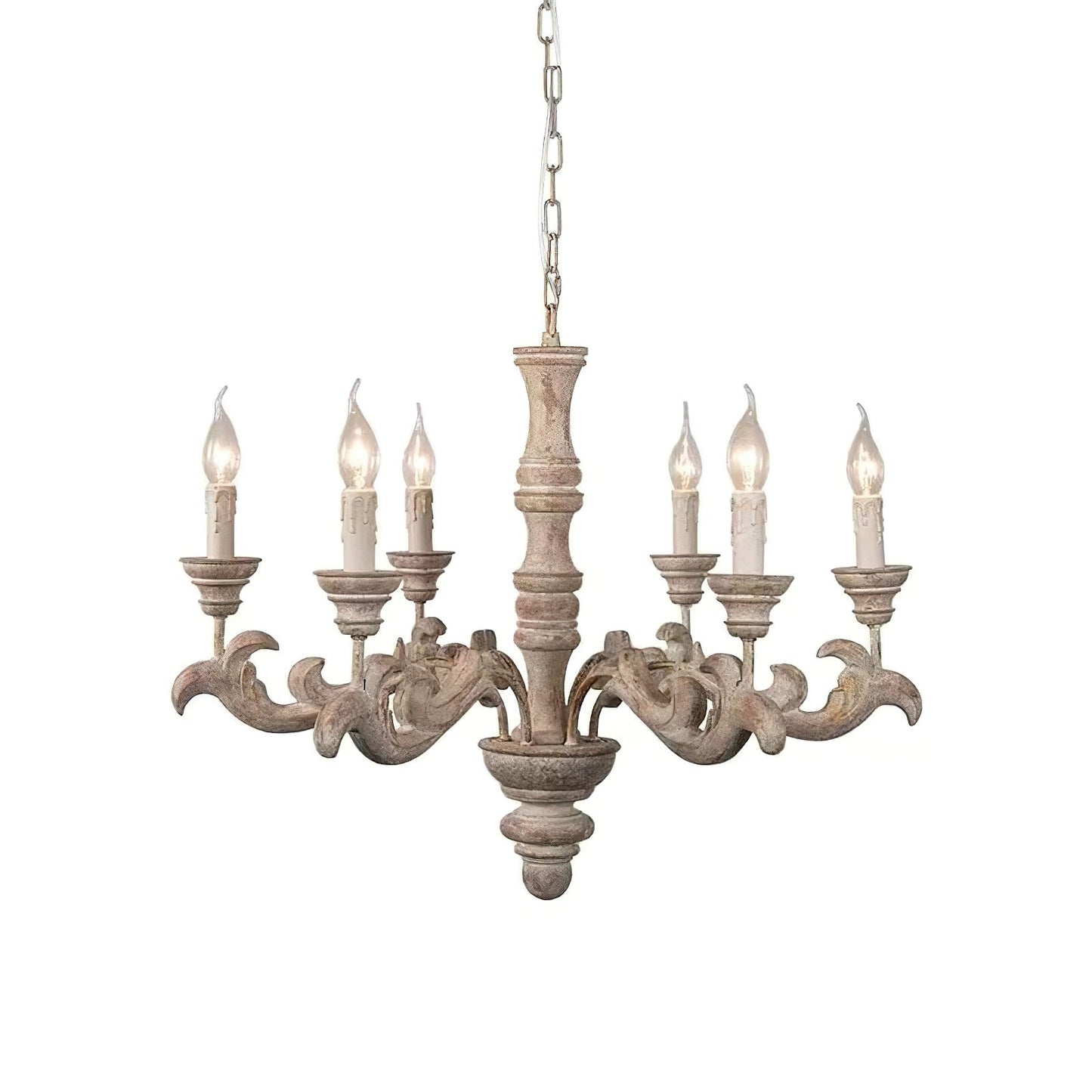 Wooden Roman Column Chandelier