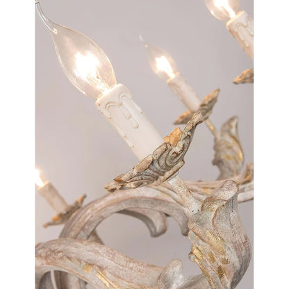 Wooden Roman Column Chandelier