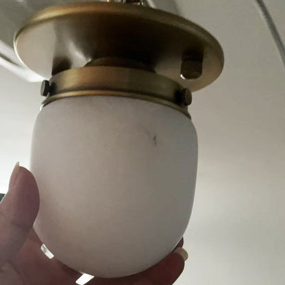 Bullet-shaped Alabaster Flush Mount