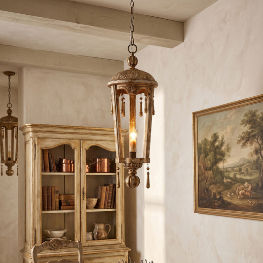 Belan Woodcarving Lantern Pendant Lamp