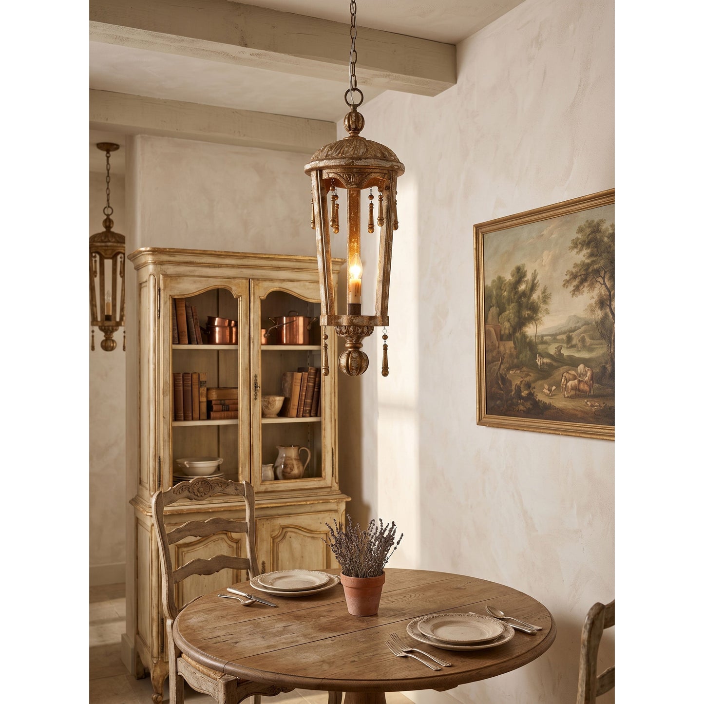 Belan Woodcarving Lantern Pendant Lamp