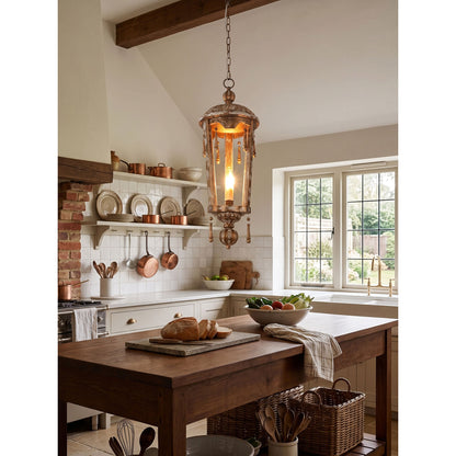 Belan Woodcarving Lantern Pendant Lamp