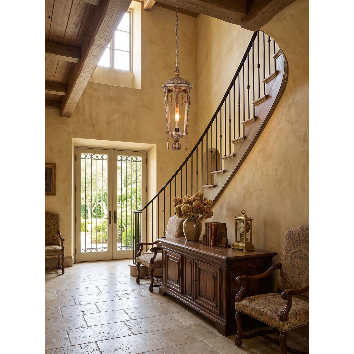 Belan Woodcarving Lantern Pendant Lamp