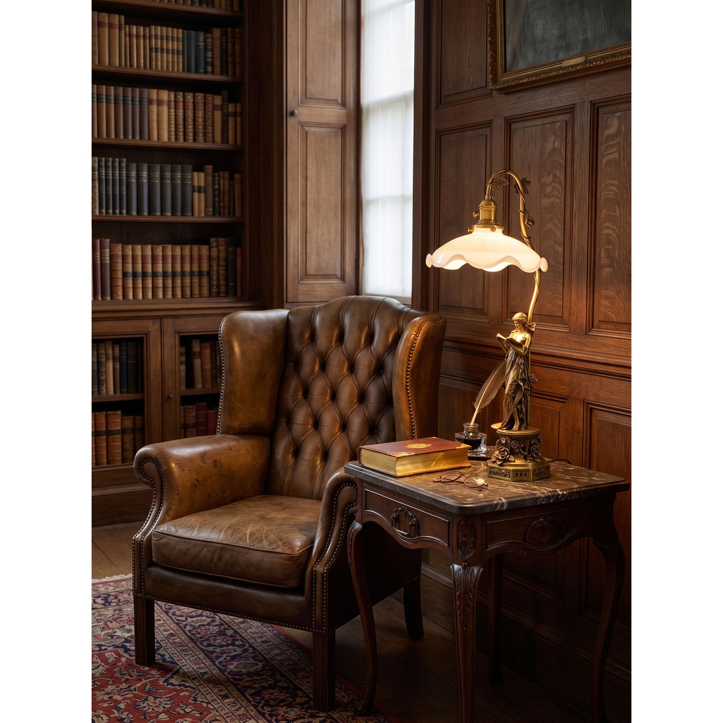 Keson Statue Glass Table Lamp