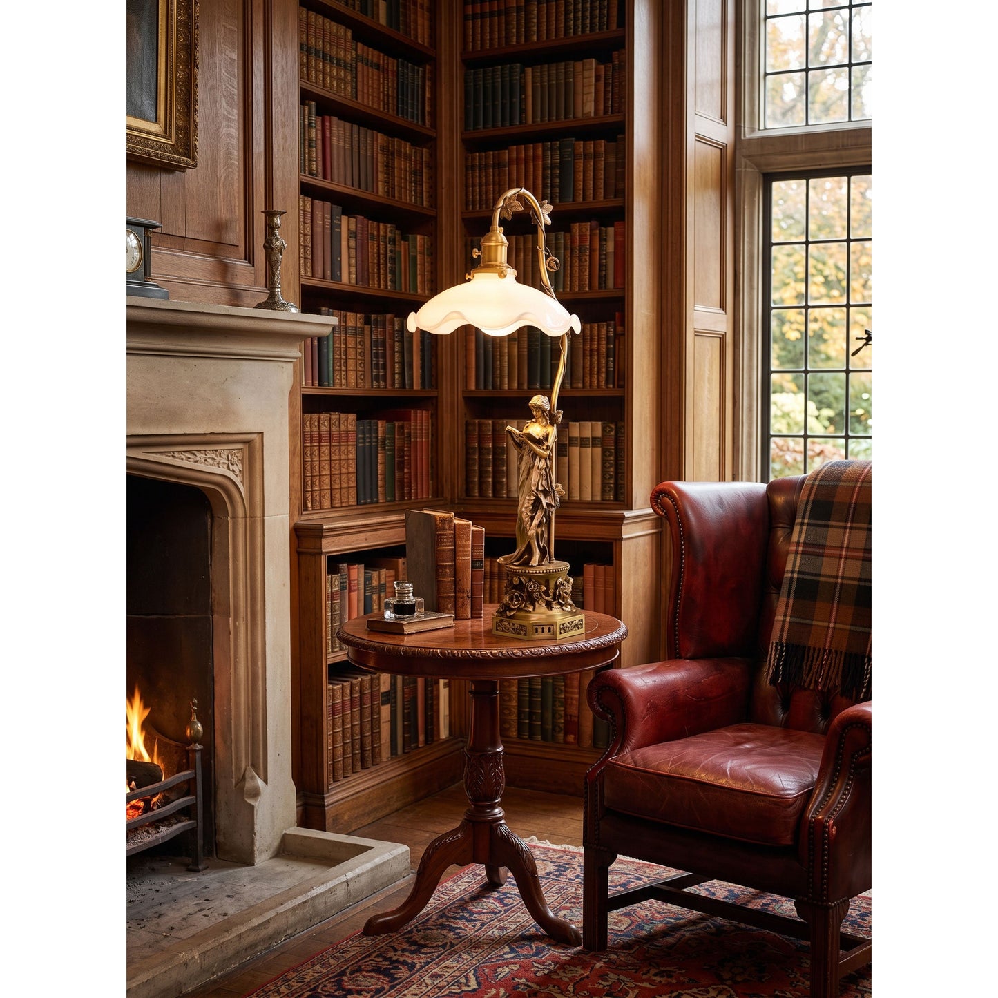 Keson Statue Glass Table Lamp