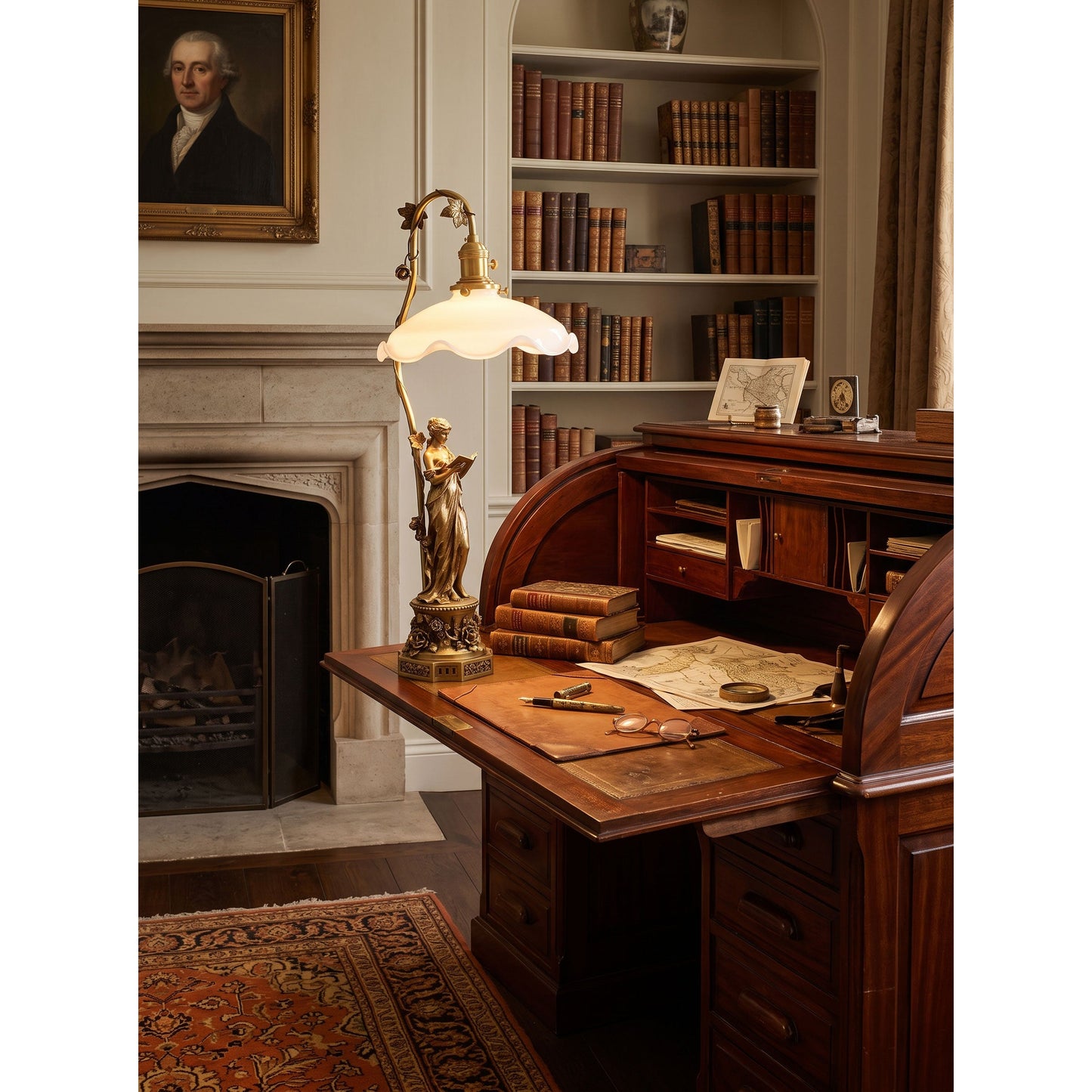 Keson Statue Glass Table Lamp