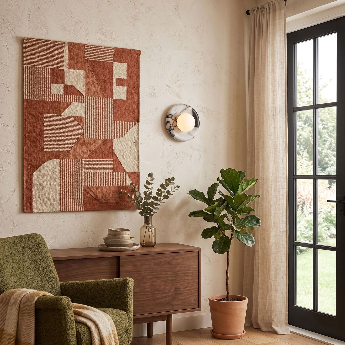 Solene White Marble Wall Sconce