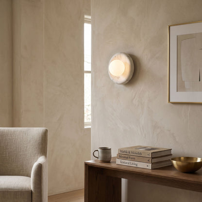 Solene White Marble Wall Sconce