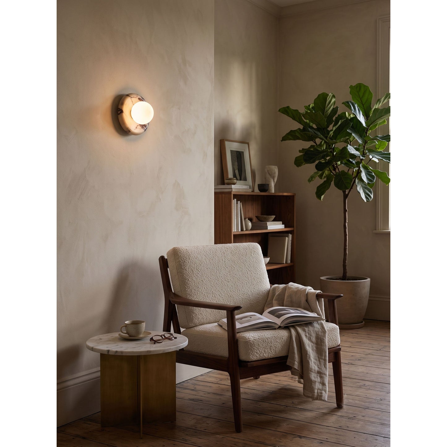 Solene White Marble Wall Sconce