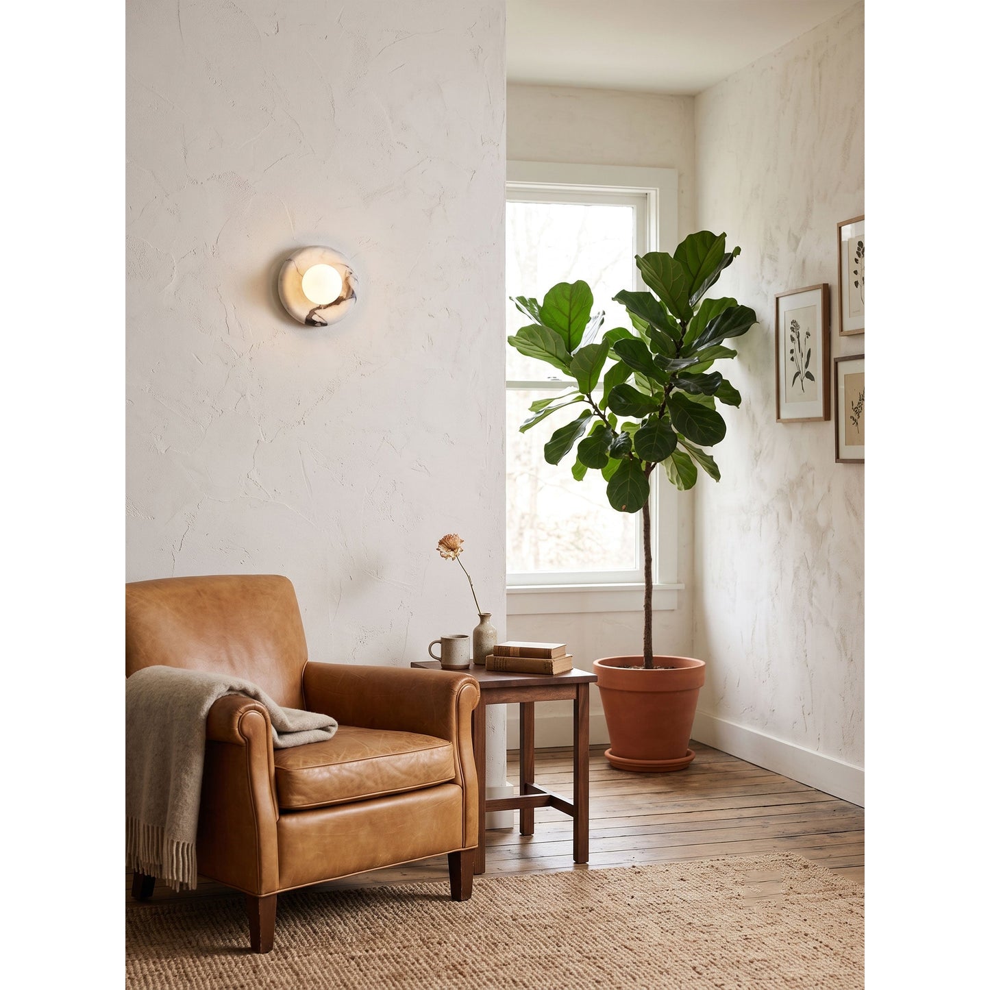 Solene White Marble Wall Sconce