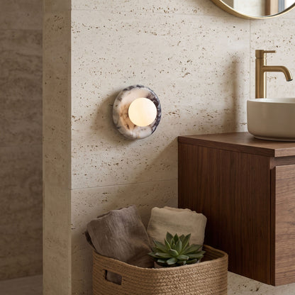 Solene White Marble Wall Sconce