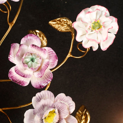 Tole Ceramic Flower Wall Lamp